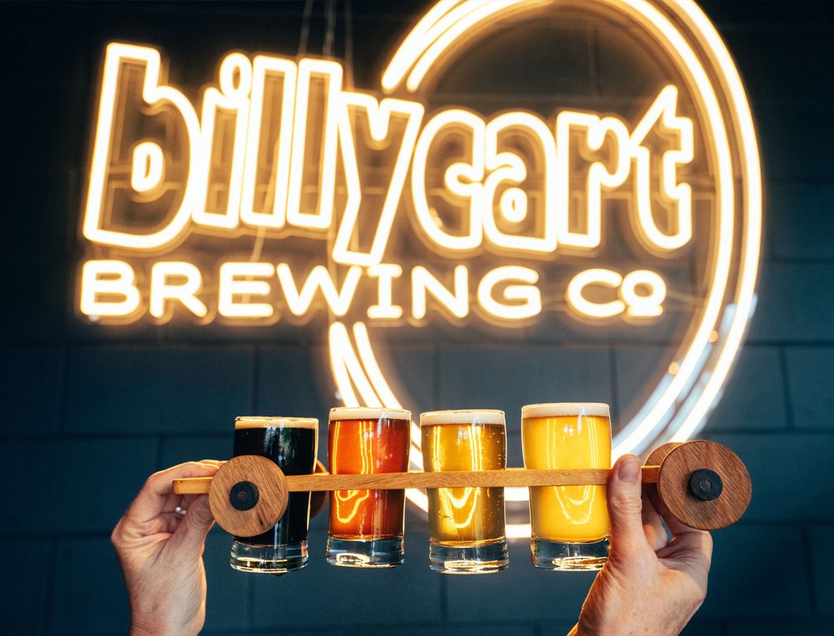4 beer tasting platter at Billy cart brewing co