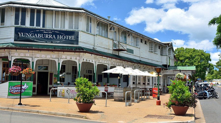 Old historical timber pub in yungaburra