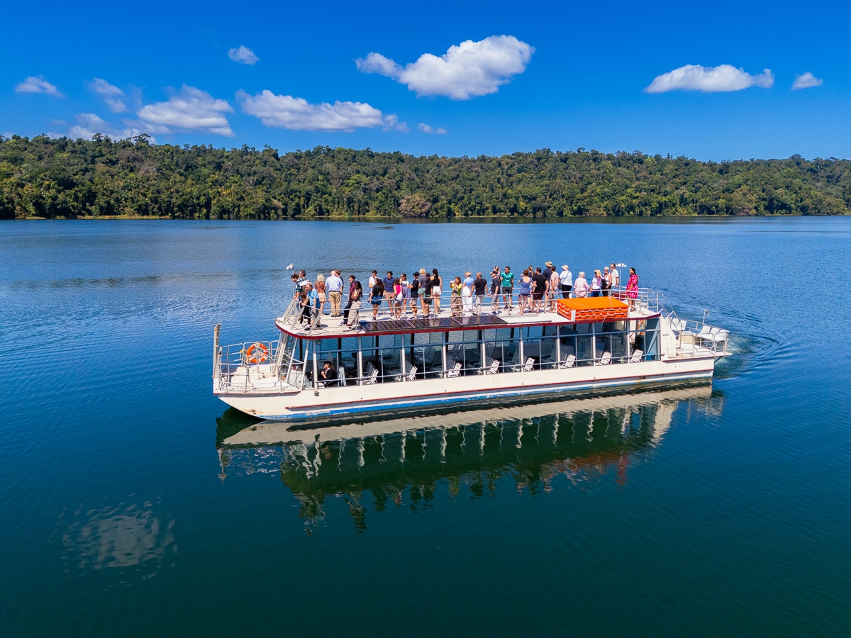 A Boat cruise around lake Barrine carter lake